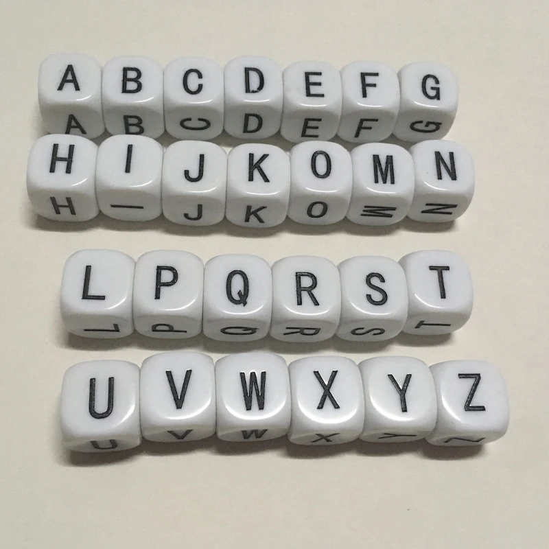 

26 PCS/Set Alphabet Uppercase Letter Dice Lower case letters Silicone Dice board Games For Children