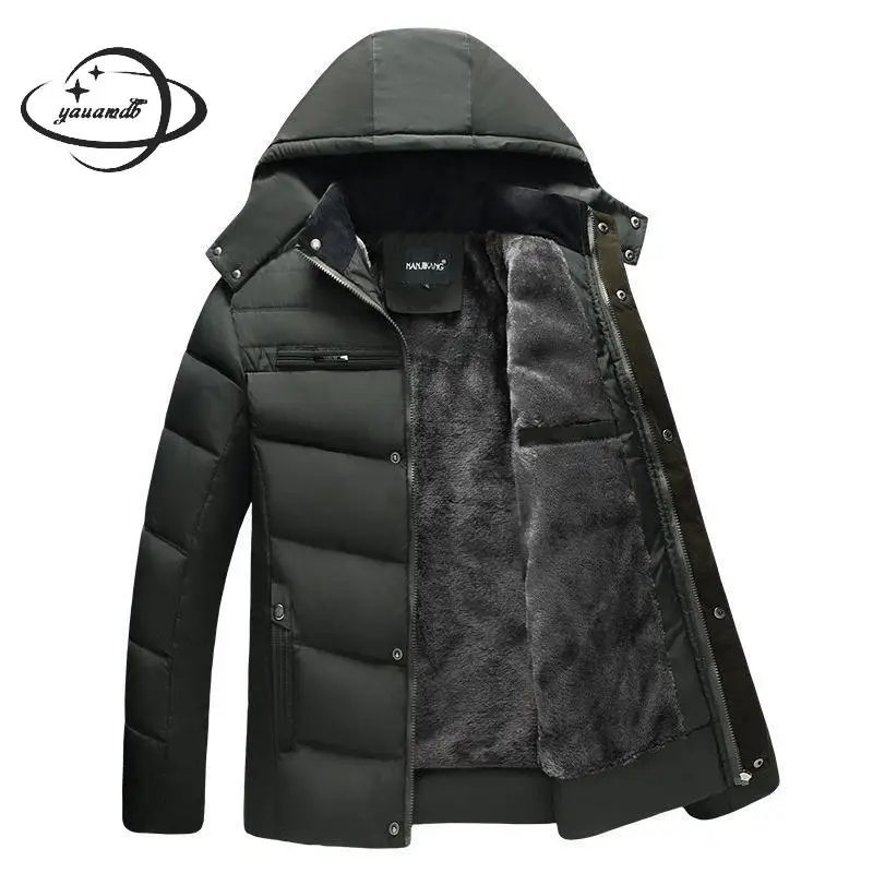 YAUAMDB мужские парки зимняя куртка XL 4XL Мужское пальто одежда с капюшоном