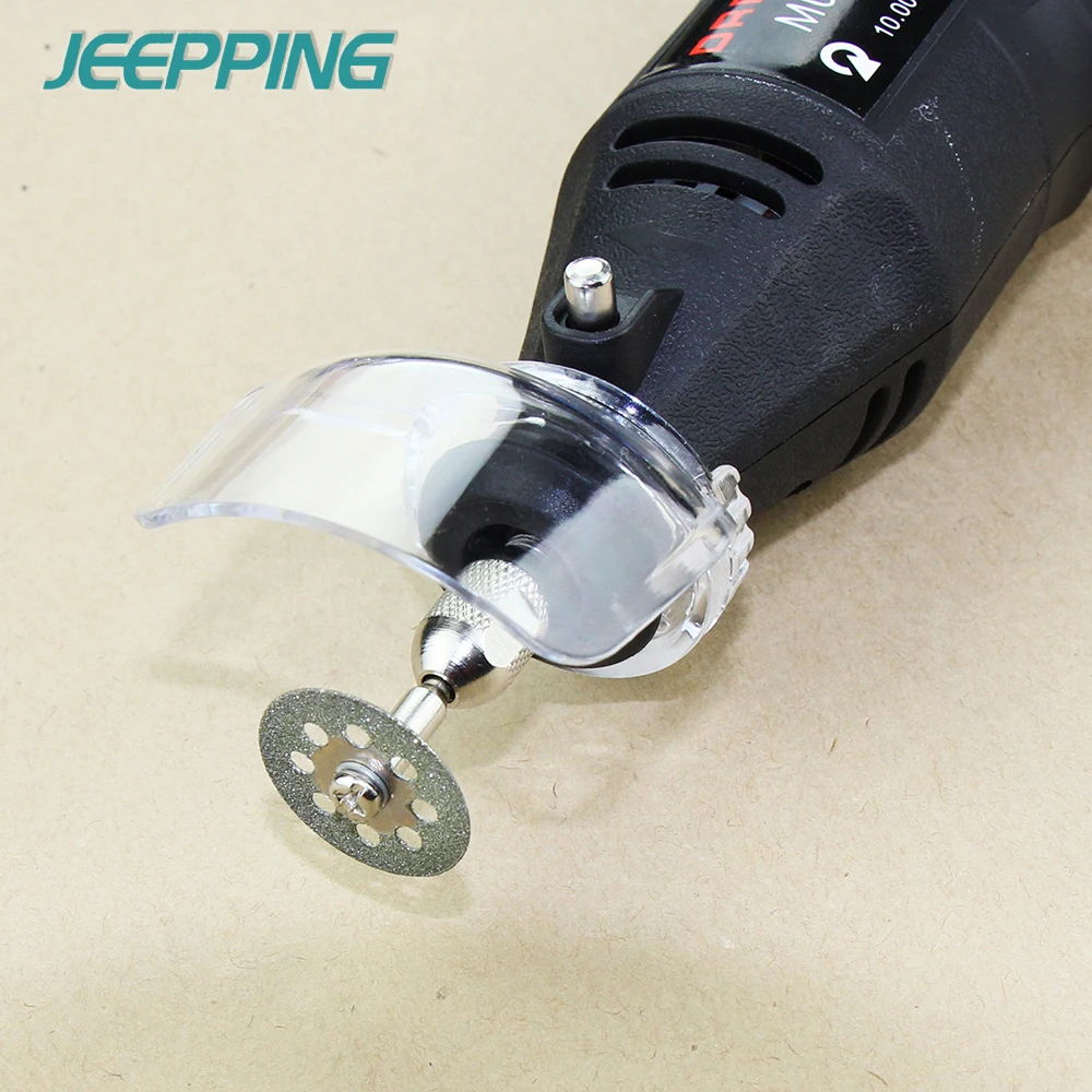 JEEPPING 58 шт. Dremel аксессуары шлифовальный+ алмазный режущий элемент+ Защитная крышка+ нержавеющая сталь режущий кусок вращающиеся инструменты DIY