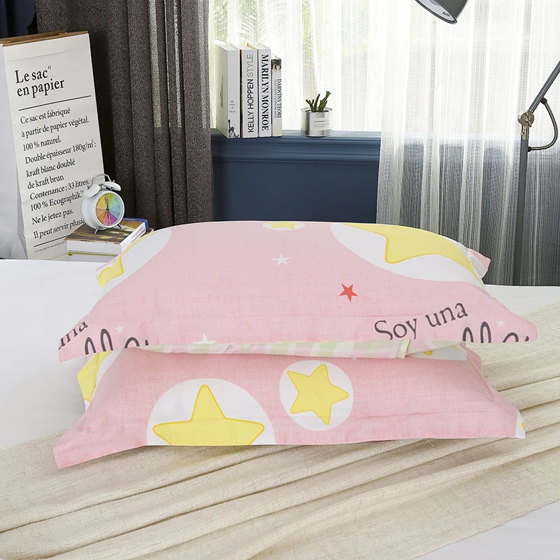 Мода мультфильм розовый плюс желтый маленький рисунок звезды домашний текстиль