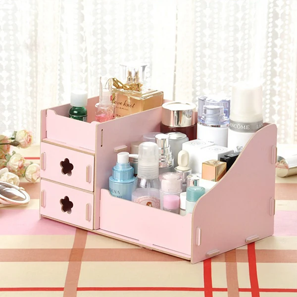 Многофункциональный деревянный ящик Стиль Макияж Косметика ювелирные изделия