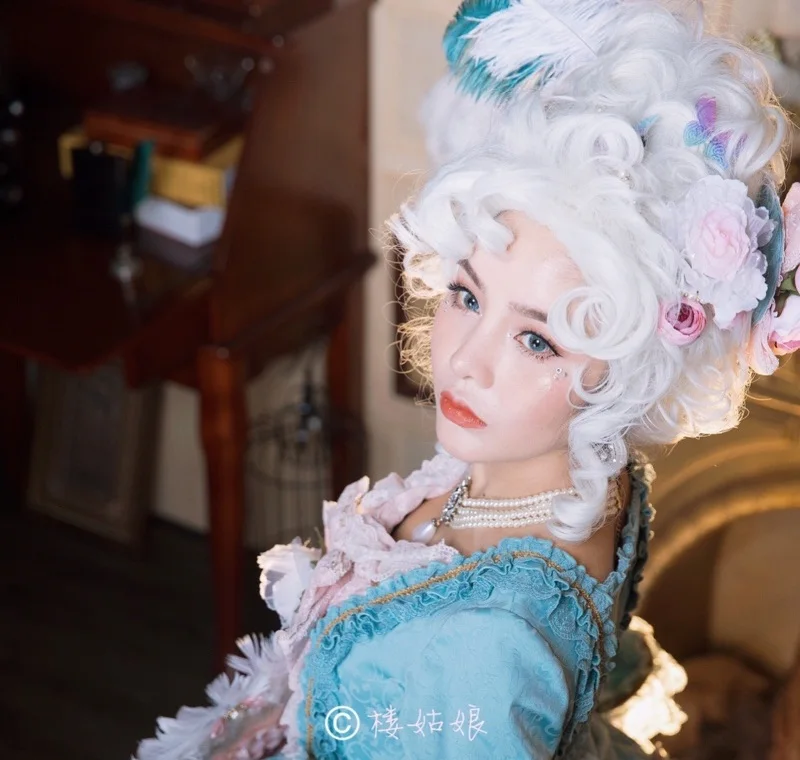 Marie Antoinette Принцесса средний кудрявые волосы косплей парики+ парик кепки(без головной убор