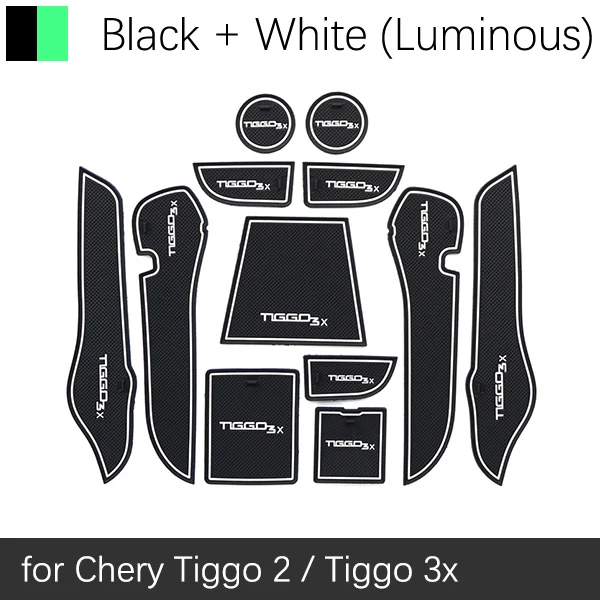 Противоскользящие резиновые ворота слот чашки коврик для Chery Tiggo 2 Tiggo2 Tiggo 3x MVM X22 DR3 аксессуары автомобильные наклейки - Название цвета: White Luminous