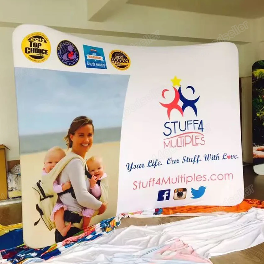 Портативная изогнутая Натяжная ткань 10 футов система выставки выдвижная баннер