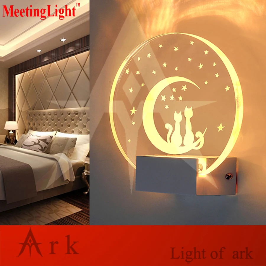 Современные домашние 8 Вт 3 вида цветов LED резные Акриловые Настенные Бра