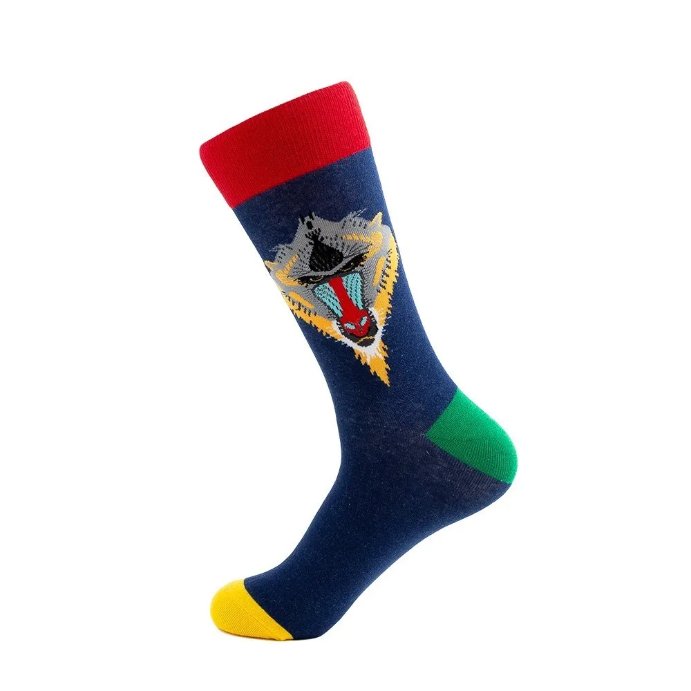 PEONFLY 2019 Hot Sale Casual Men Socks New Fashion Design Plaid Colorful Happy Business Party Dress Cotton | Мужская одежда