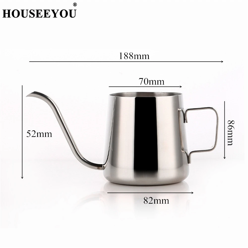 Houseyou 250 мл/350 мл 304 чайный горшок из нержавеющей стали капельный кофейник с длинным