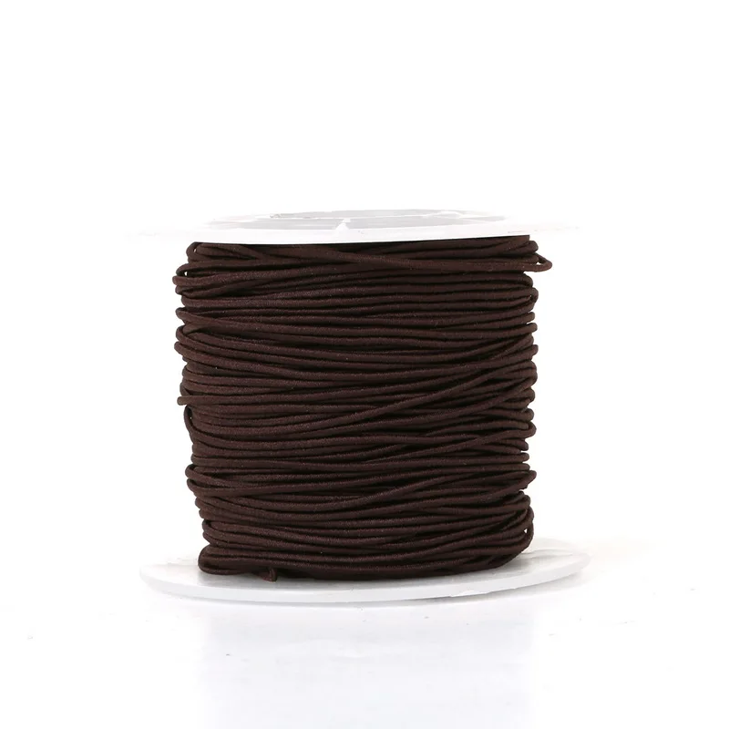 0.8mm Brown 50m Высокоэластичная круглая эластичная резинка для одежды/швейных аксессуаров ширина 0,8 мм 1 мм 1,2 мм 1,5 мм черный красный коричневый - Цвет: 0.8mm Brown 50m