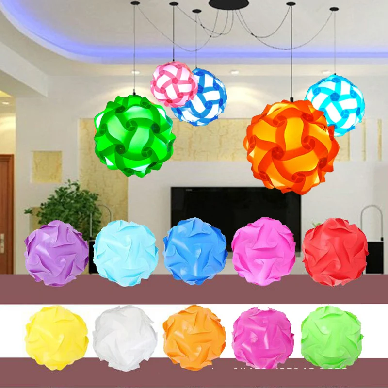 High Quality iq puzzle lamp jigsaw lights Diameter 25CM 30pcs Sheets per lot 10 colors for choice 30pcs=1 light | Лампы и освещение
