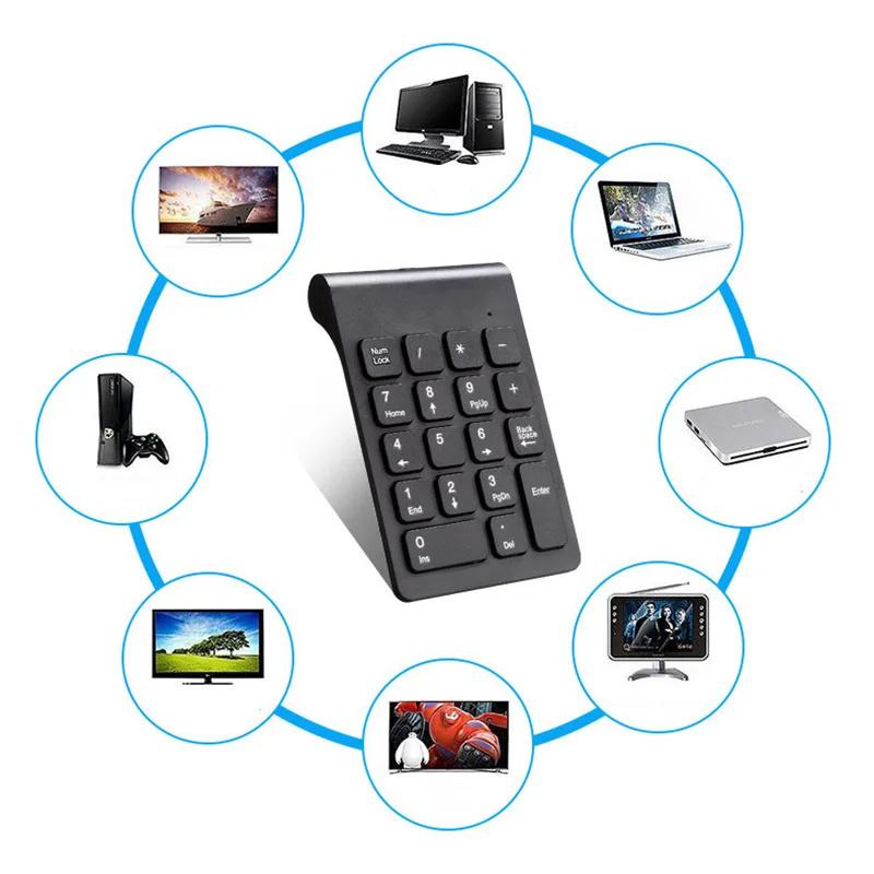 Новая портативная беспроводная цифровая клавиатура 2 4G с USB подушкой цифрами и 18
