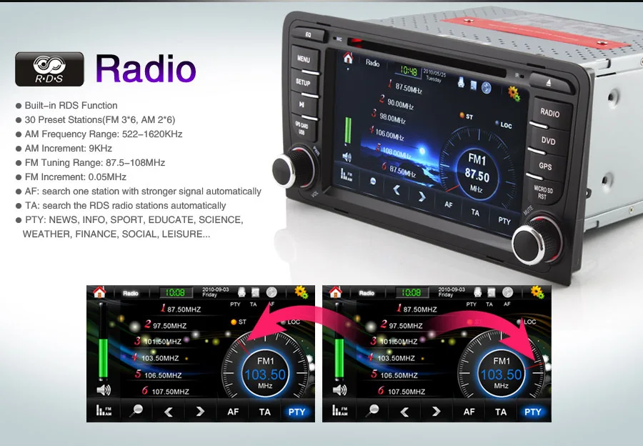 Бесплатная доставка KS1183 7 дюймов HD DVD GPS для Audi A3 строить в навигация DVB T wi fi 3 г IPOD