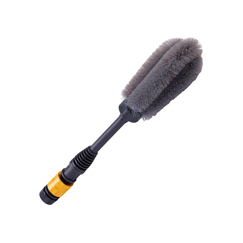 

Water Fed Car Wheel Hub Washing Cleaning Brush Soft Durable Attach To Hose Pipe