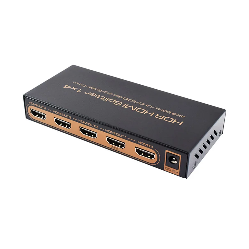 4K*2K 60Hz HDR HDMI Splitter 1*4 Full HD 1080p Video Switch Switcher Converter For Scaler Down HDTV DVD PS3 Xbox | Электроника