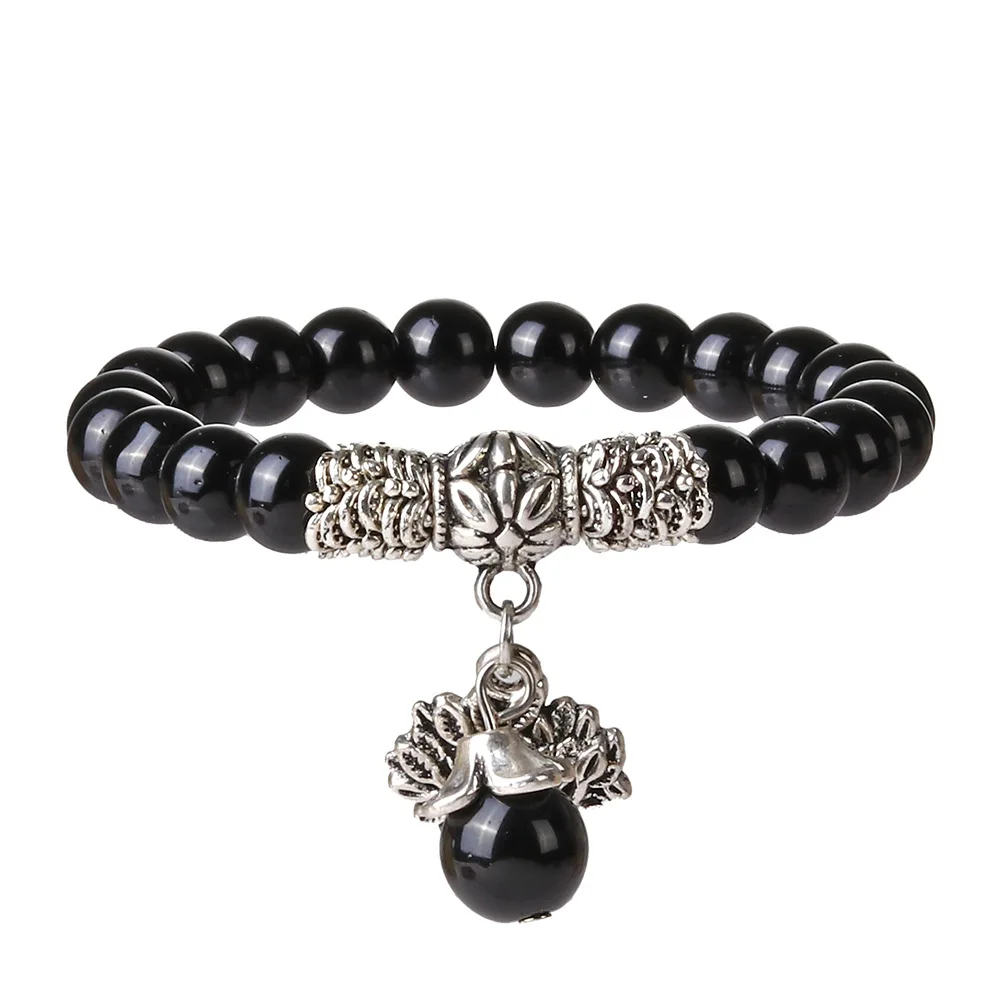 Reiki целебная энергия дерево очарование Mala бусины Strand браслеты чакра камень