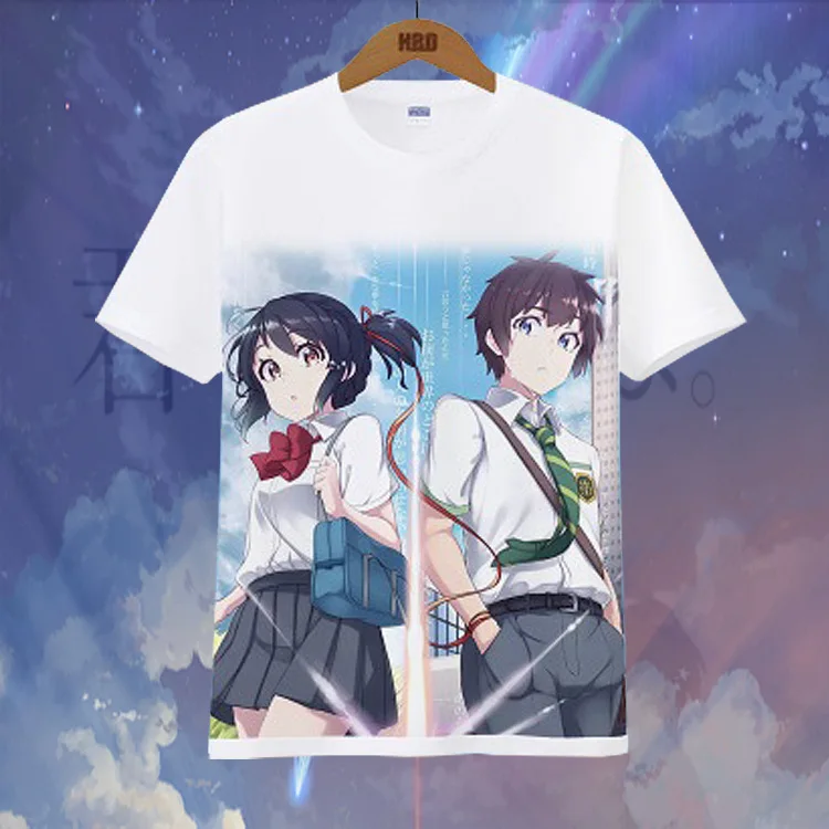 Kimi no Na wa футболка с вашим именем новые японские аниме футболки белая принтом для