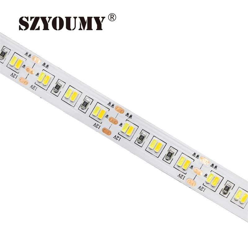SZYOUMY яркий двойной белый SMD 3014 огни двухрядные 216 светодиодов/м 10 мм ширина супер