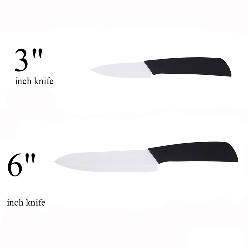 3inch and 6inch Набор кухонных ножей Керамические 3 4 5 6 дюймов циркониевые белые лезвия для очистки овощей и фруктов Керамические ножи инструменты для приготовления пищи - Цвет: 3inch and 6inch