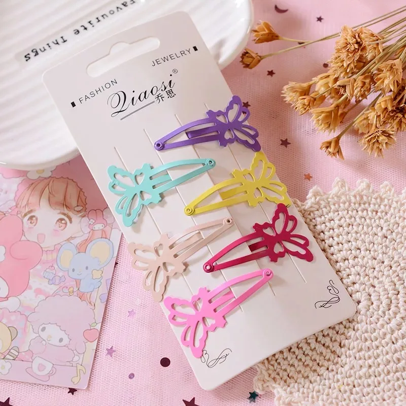 6 шт. заколки для волос маленьких девочек разноцветные металлические милые