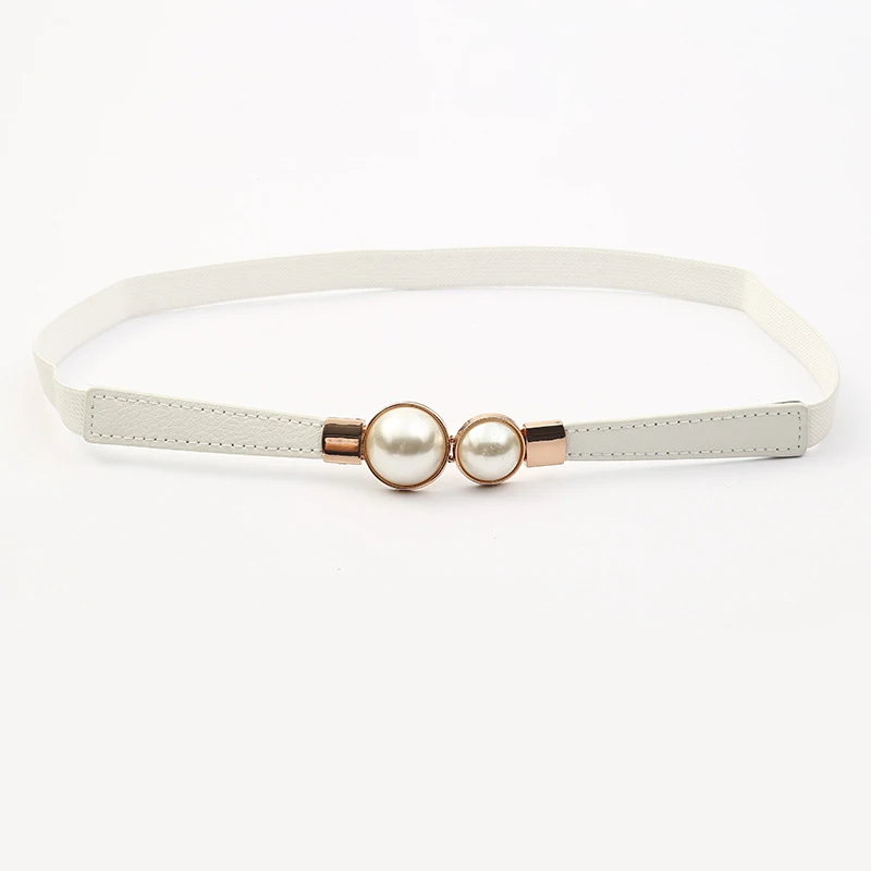 style1 white Тонкие ремни для женщин, эластичный пояс для платья, регулируемый пояс для женщин и девушек, пояс из искусственной кожи с пряжкой ceinture femme - Цвет: style1 white