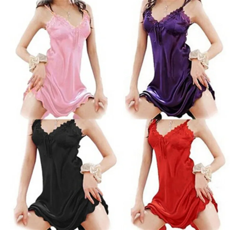 

NEW Sexy Lady Silk Lace Lingerie Teddies Sleepwear Baby Doll Costumes For Women Lace Porno Babydoll