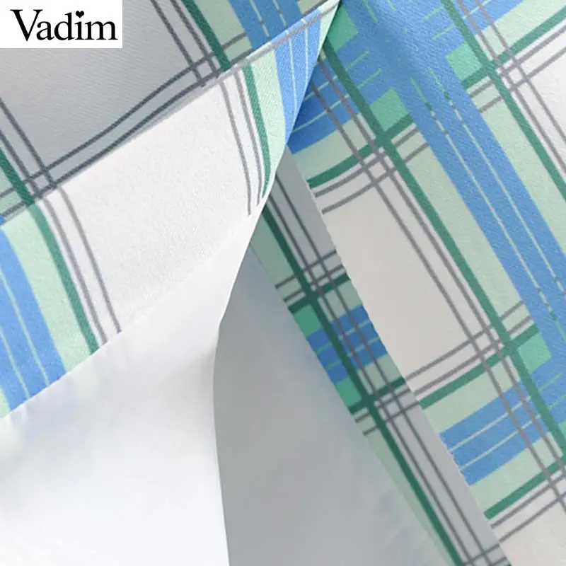 Vadim женский шикарный клетчатый блейзер с длинным рукавом и карманами двубортное