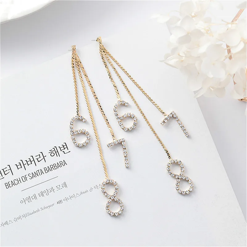 Nihaojewelry личность цифровой кисточкой Серьги каблук 10 см длинной цепи для Женщины