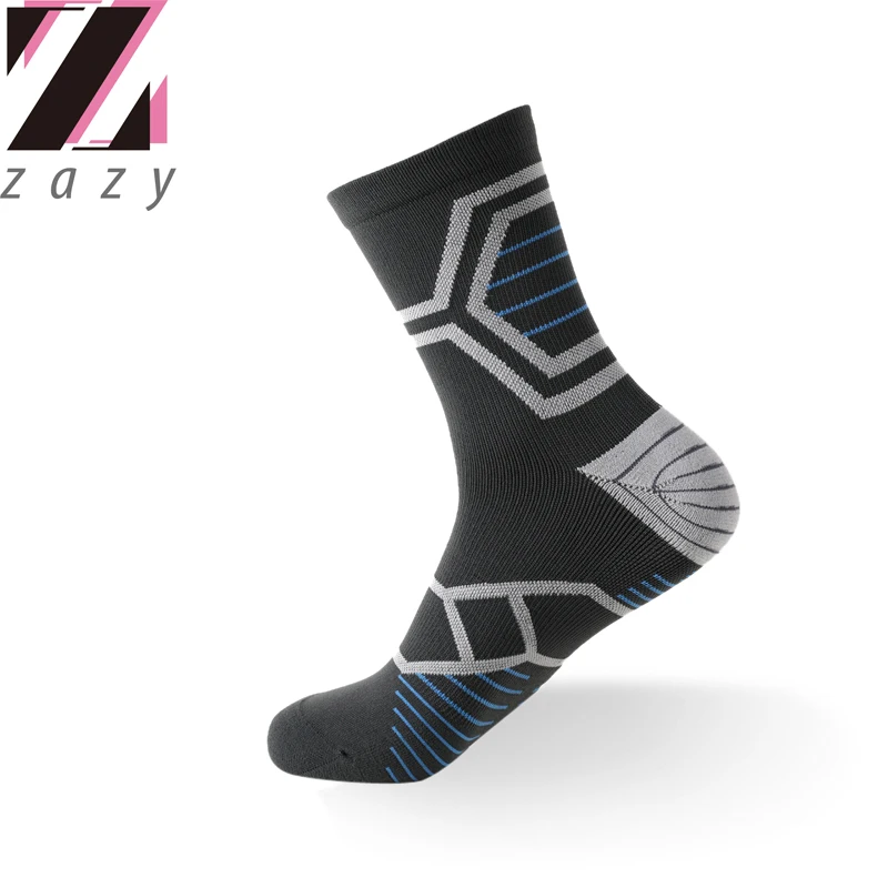 Мужские спортивные носки нейлоновые Компрессионные в полоску мягкие и дышащие