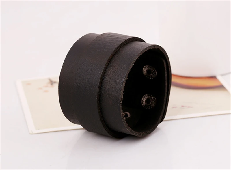 JINSE 2017 Fashion Genuine Men Leather Bracelets Brand Punk Wide Cuff &amp Bangle For Jewelry Accessory HQ081 | Украшения и