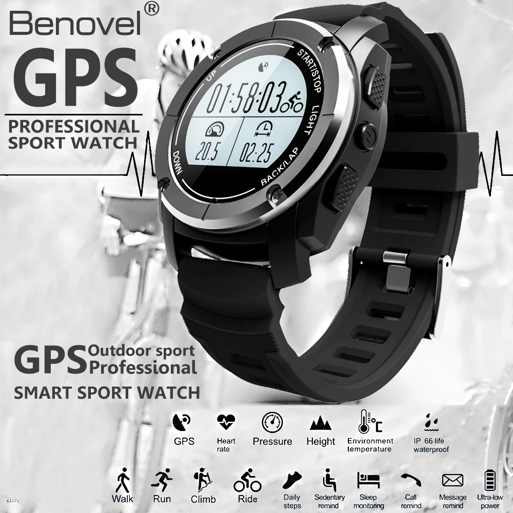 Benovel S02 gps Bluetooth Smartwatch ЧСС в режиме реального времени трекер открытый работает
