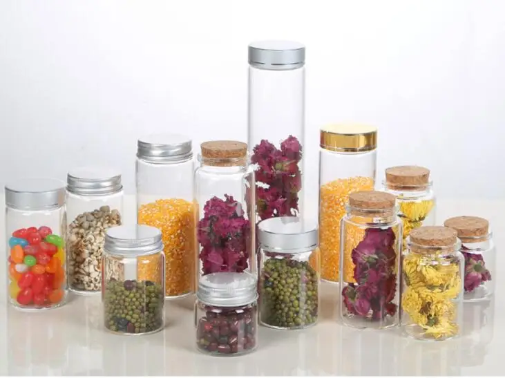 24pcs/lot 47*120mm 150ml High Quality Glass Bottles With Cork Empty Jars Crafts Clear Food Spice Liquid Perfume Decor | Дом и сад