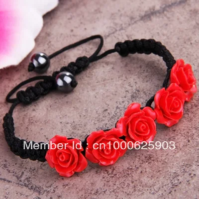 3 шт./лот 2013 Горячая Мода Плетеный Adjsutable Red Coral Шамбала браслет 0.59 "мода