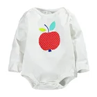 2018 г., комбинезоны Apple для маленьких девочек, 100% хлопок, одежда для маленьких девочек с длинным рукавом, комбинезон для малышей, рубашки для новорожденных, Одежда для младенцев