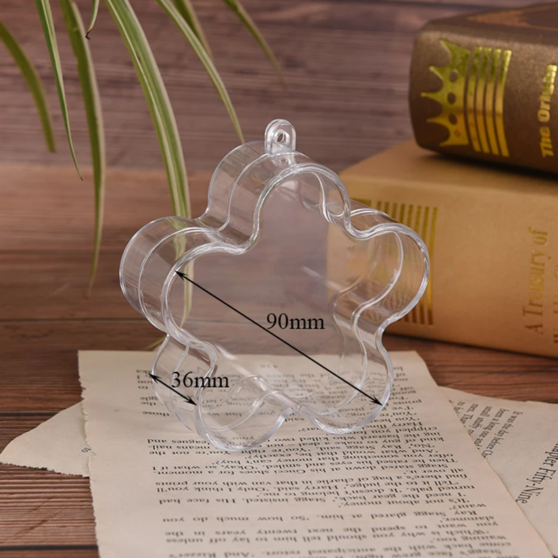 1 шт. в форме цветка рождественские украшения прозрачные пластиковые шарики