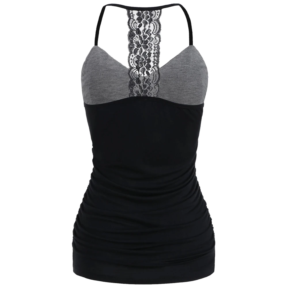 ROSEGAL Hit Color Open Back Slip Топ Лето Новый V-образным Вырезом Без Рукавов Женские