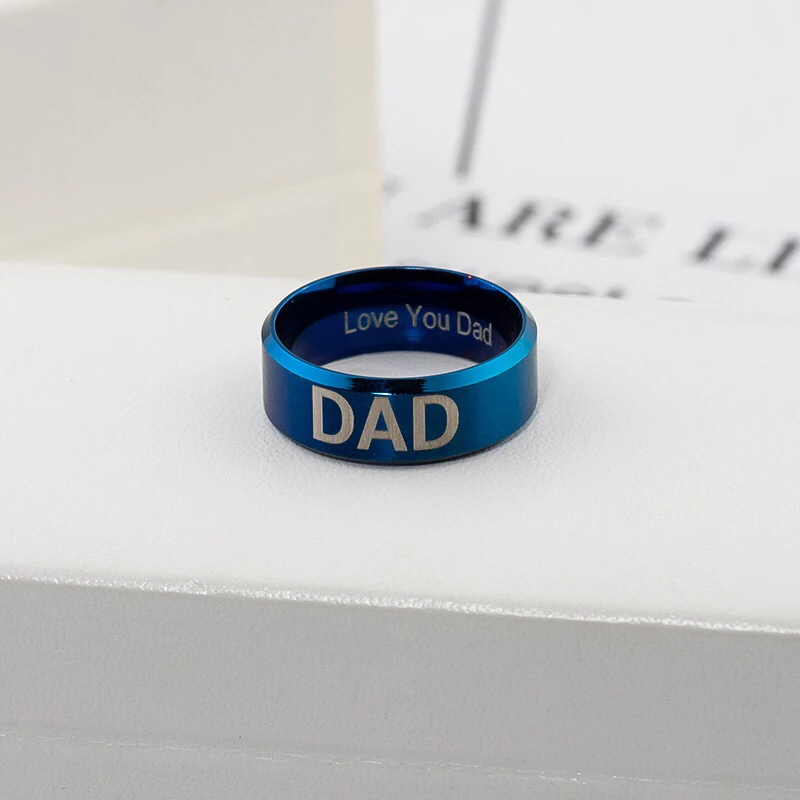 5 видов цветов кольцо из нержавеющей стали с гравировкой I Love You Daddy мужское