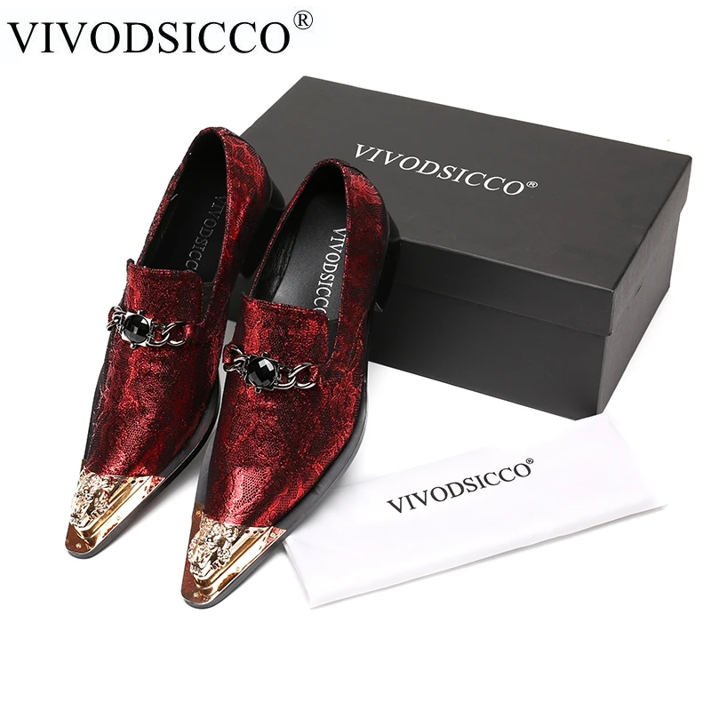 

VIVODSICCO New Men Dress Shoes Fashion Style Man Genuine Leather Wedding Shoes Social Sapato Male Oxfords Flats Shoes Sapatos