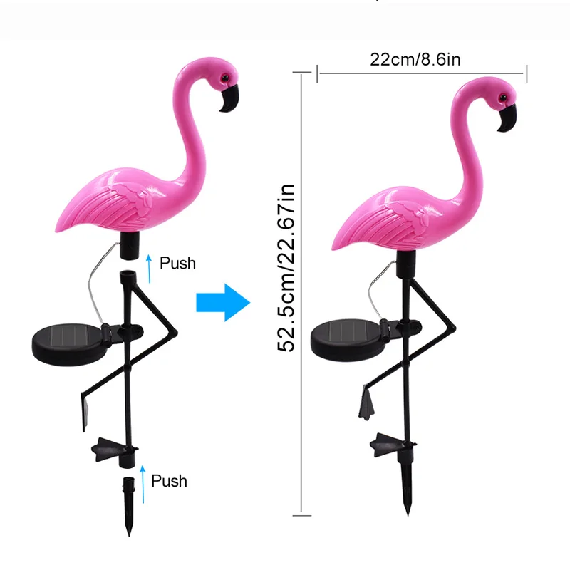 Солнечные Фламинго лужайка лампа садовый декор солнечные огни