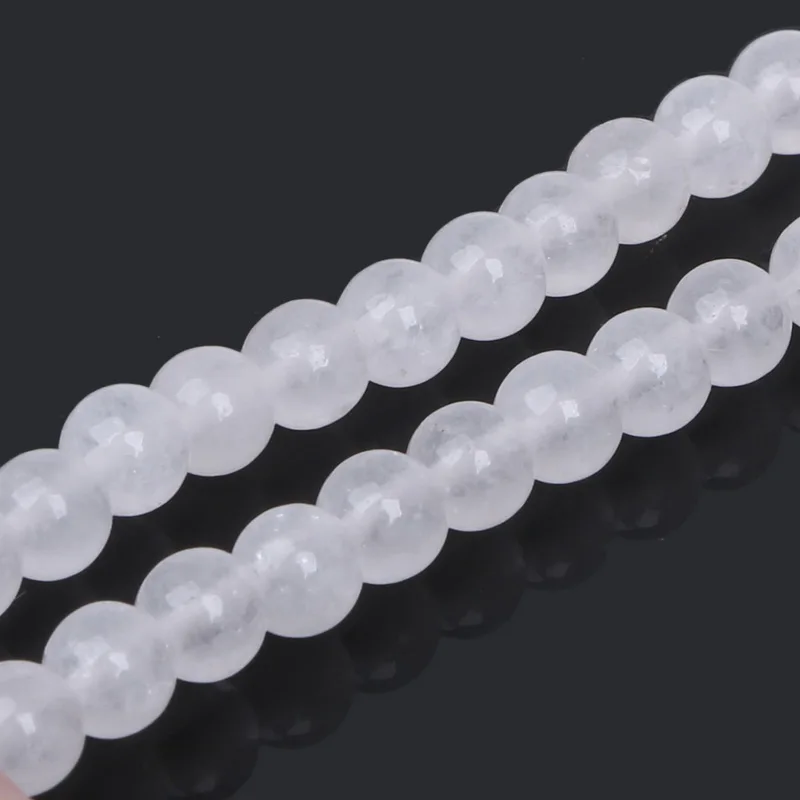 Natural Stone Round Transparent White 4mm 6mm 8mm 10mm Spacer Beads Pick Size for Bracelet Necklace DIY Jewelry Making | Украшения и