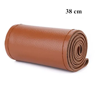 38 Brown DIY чехлы на руль из мягкой волокнистой кожи, оплетка на руль автомобиля с иглой и резьбой, аксессуары для интерьера - Название цвета: 38 Brown