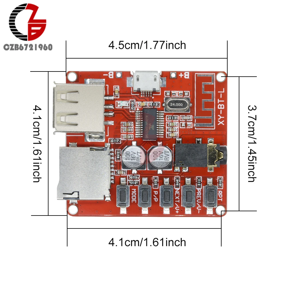 3 7 5 в беспроводной Bluetooth 4 1 MP3 аудио декодер плата Micro USB TF SD карта модуль стерео