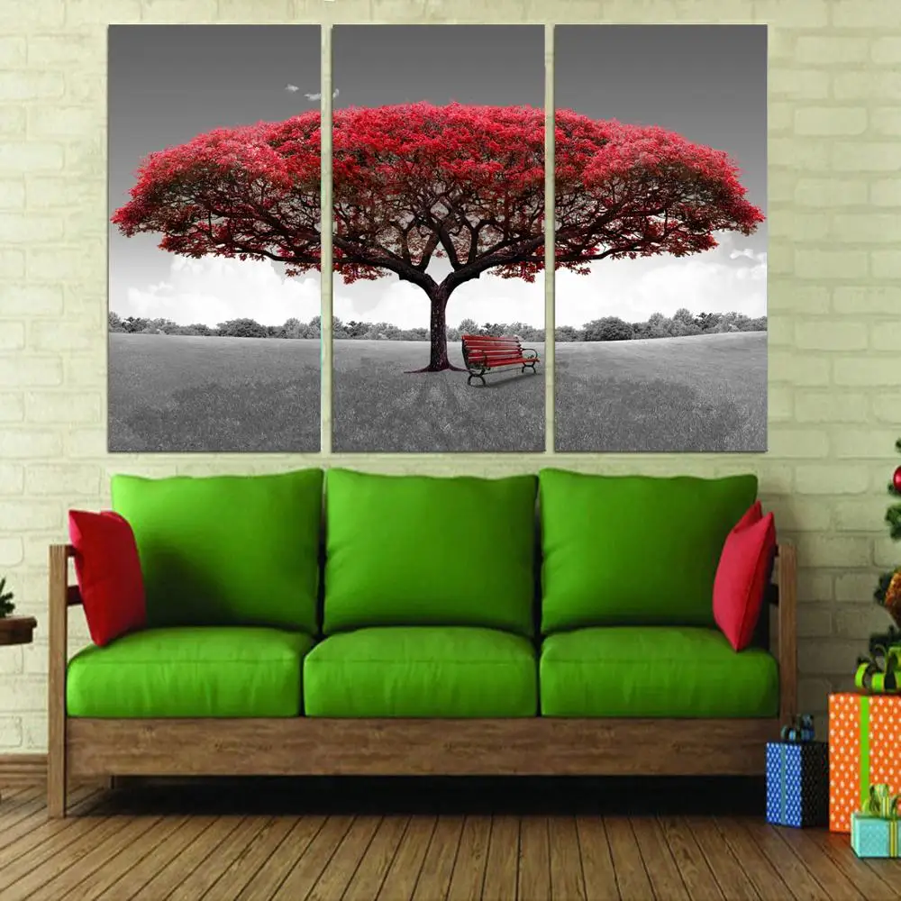 

3 Panel printed painting Tree Painting Canvas Wall Art Picture Home Decoration Living Room Canvas Modern painting LS153