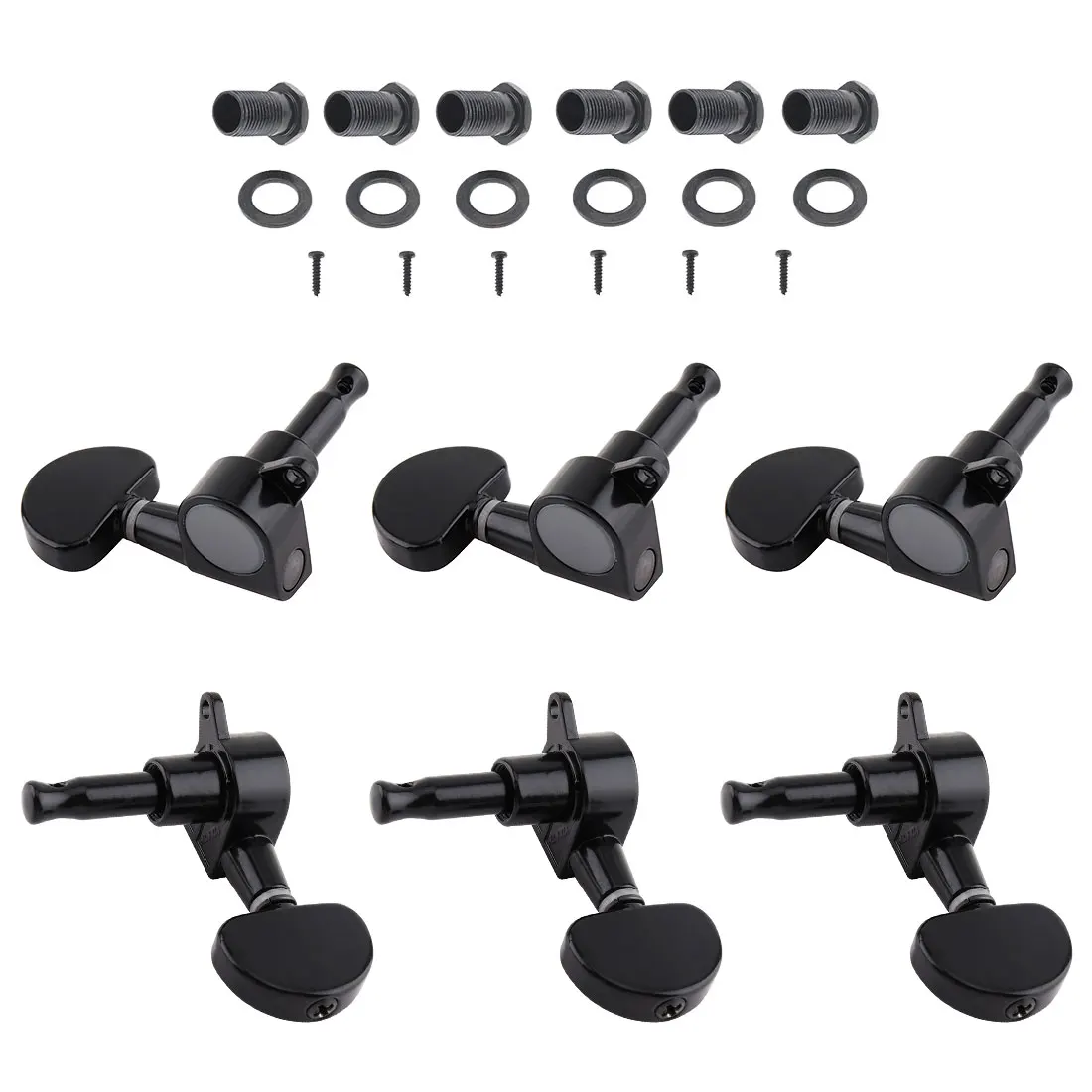 

A Set 6Pcs Chrome Locked String Tuning Pegs key Tuners Machine Heads For Acoustic Electric Guitar Lock Schaller Style