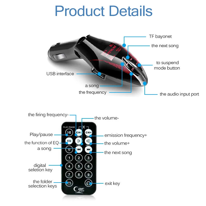 Aozbz 12V беспроводной fm передатчик Автомобильный MP3 плеер ЖК экран аудио