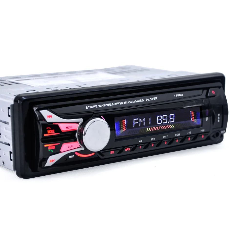 Автомобиль радио FM 12 В Bluetooth V2.0 съемная передняя Панель Авто аудио стерео SD MP3 плеер AUX USB руки звонок бесплатный 1188B радио