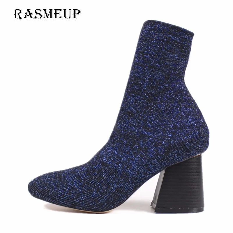 RASMEUP/женские вязаные эластичные сапоги-носки Новинка 2018 года модные женские
