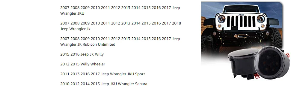 Светодиодный фонарь с поворотным сигналом на передней решетке для Jeep Wrangler JK JKU 2007