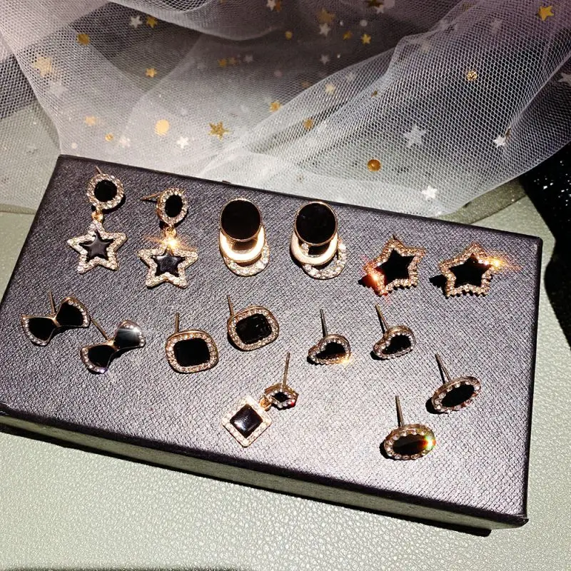 Серьги TMXK с ангелом для женщин 2019 черные квадратные Роскошные серьги кристаллами