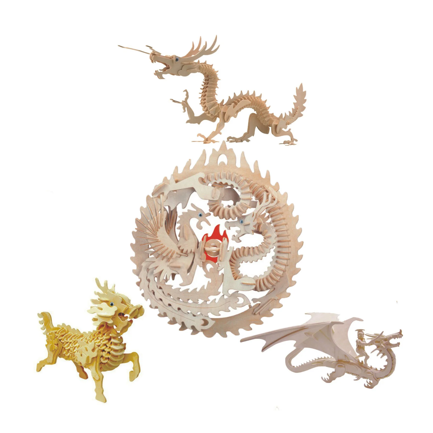 Chanycore Детские Обучающие деревянные игрушки 3D пазл животные Loong Kylin Феникс