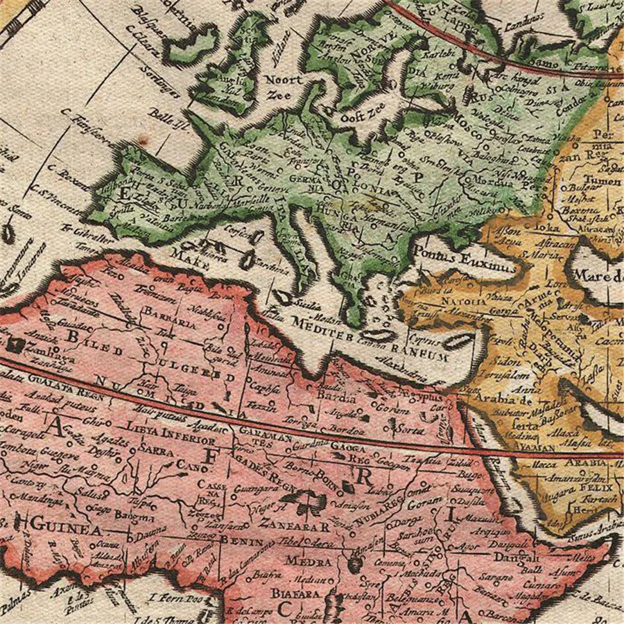 Настенная Наклейка Карта мира в двух полусферах 1730|picture for living room|animal posterpicture wall |