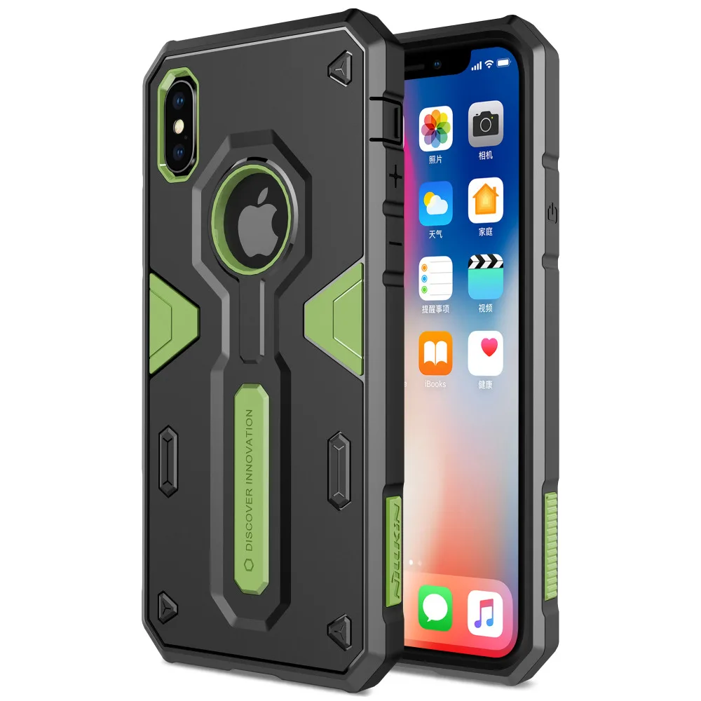 gift) For Apple iPhone X Nillkin Defender 2nd Case Impact Hybrid Armor Hard Protect Cover Strong 10 Phone 5.8&quot |